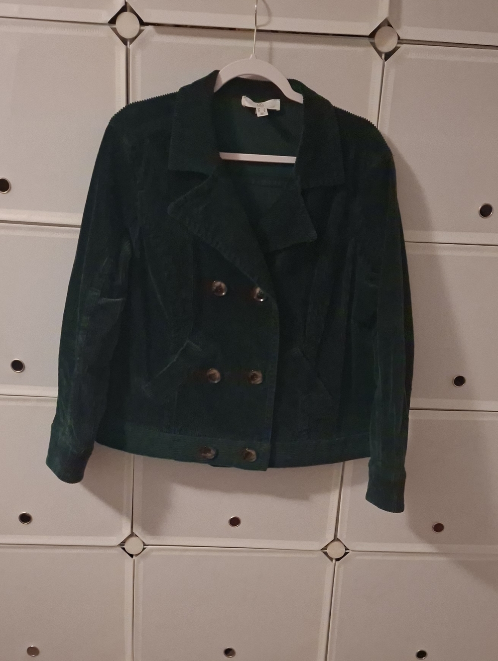 Addition Elle Dark Green Corduroy Double-Breasted Blazer
